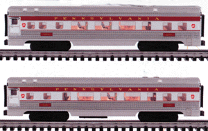 Gold Line(tm) Extruded Aluminum 15" Congressional Car 2-Pac -- Pennsylvania Railroad 1 Each Coach #1599 & Parlor Car