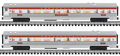 Gold Line(tm) Extruded Aluminum 21" Congressional Car 2-Pac -- Pennsylvania Railroad 1 Each Coach & parlor Car