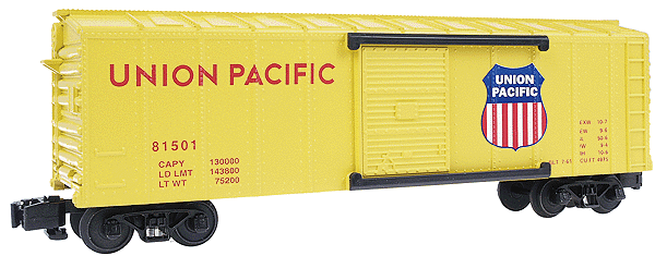Boxcar -- Union Pacific (yellow w/red, white & blue markings)