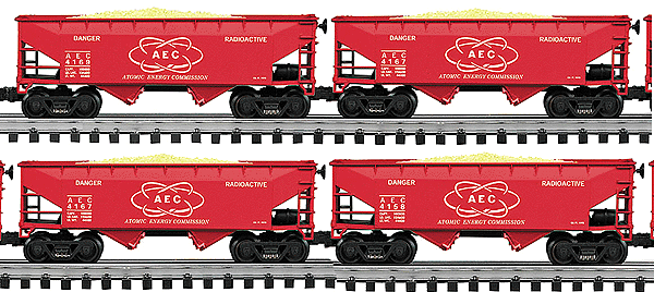 2-Bay Hopper w/Pulsing Lights 4-Pac -- AEC Atomic Energy Commission "Danger Radioactive"
