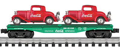 Flatcar w/2 1930s Trucks -- Coca-Cola
