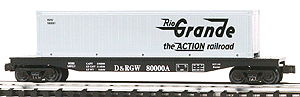 Flatcar w/container -- DRGW #1