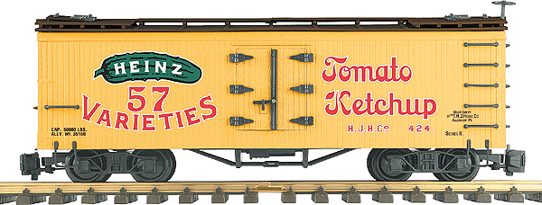 40' Billboard Wood Reefer -- Heinz 57 - Tomato Ketchup (yellow, red, white, green, Tuscan roof)