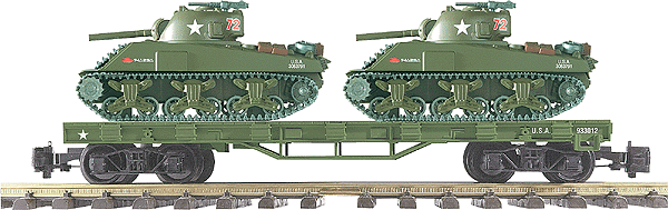 Flatcar -- US Army w/2 Tanks