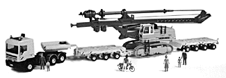 Heavy Duty Transport -- DAF Tractor w/Bridge Trailer & Liebherr Drill