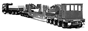 Heavy Duty Transport -- Mercedes Benz Tractor w/Special Bridge Transport Trailer