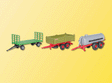 Farm Machinery -- Wagon Set-Hay Bale Wagon, Dump Wagon & Liquid Manure Tank
