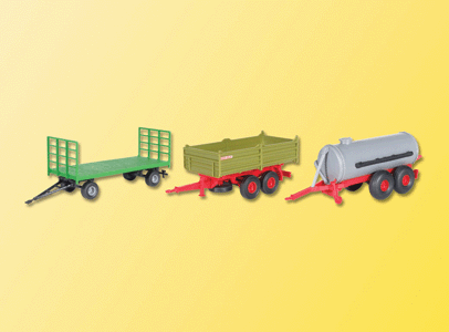 Farm Machinery -- Wagon Set-Hay Bale Wagon, Dump Wagon & Liquid Manure Tank