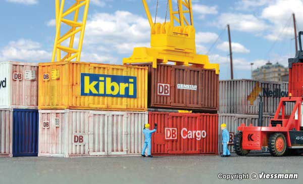Intermodal Equipment -- 20' Container Set (mixed colors/schemes) pkg(6)-1