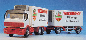 Box Van w/2-Axle Trailer -- Mercedes/"Wiesenhof" Refrigerated Transports