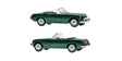 MG B Roadster Convertible - Kit -- Top Down (green)