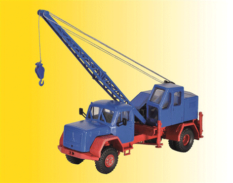 Magirus Corner Hood Crane Truck w/Fuchs Crane - Kit -- Blue, Red