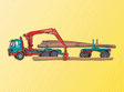 Logging Equipment - Trucks - Mercedes Actros 3-Axle Cabover -- w/Skeleton Body & 2-Axle Tag-Along Trailer