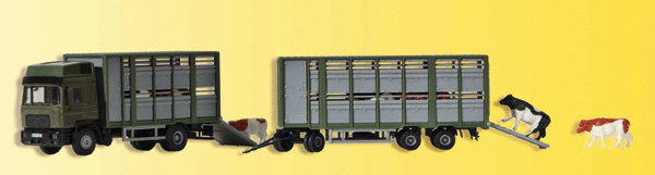 Tractor/Trailer - Animal Transporter & Trailer -- w/12 Cows