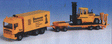 European Construction Vehicle -- DAF 3-Axle Box Van w/4-Axle Flatbed Trailer & Heavy Forklift