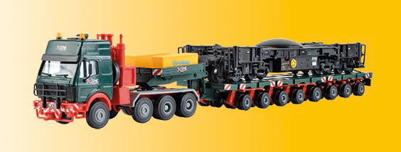 Mercedes-Benz SK w/Scheuerle Platform Crane & Rail Crane Underframe - Kit -- Green, Red-2