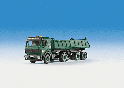 Construction Equipment - Dump Truck - Mercedes SK 2-Axle Cabover -- w/2-Axle Dump Trailer - Richard Mayer (green, black)