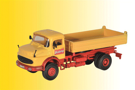 Mercedes-Benz Low-Side Dump Truck w/Round Hood - Kit -- Bolling (yellow, red, German Lettering)