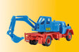 Magirus Eckhauber w/Excavator - Kit -- Blue, Red-1