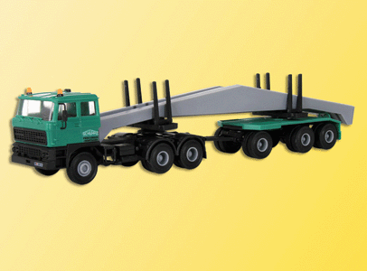 European Construction Equipment - Schwarz Builders Series -- DAF 3-Axle Tractor w/3-Axle Dolly & Concrete Beam Load
