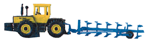 Assembled Models In Display Case -- MB Tractor w/Rotating Plow