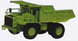 Ready made model in display case -- Quary dump truck TEREX Muldenkipper 16 x 6.5 x 8.5 cm in case