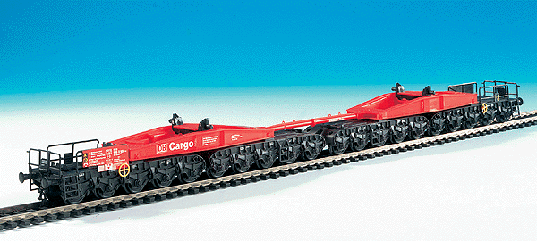 20-Axle Heavy-Duty Flatcar - Kit -- DB Cargo (red, white) Class Uaai 836