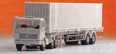 Military/Humanitarian Services - United Nations - Trucks -- Mercedes 3-Axle Cabover w/40' Container & 2-Axle Chassis (white)