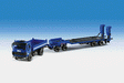 30 Years Kibri Emergency - Technical Help Service (THW) Equipment -- Mercedes Dump Truck w/Flatbed Trailer