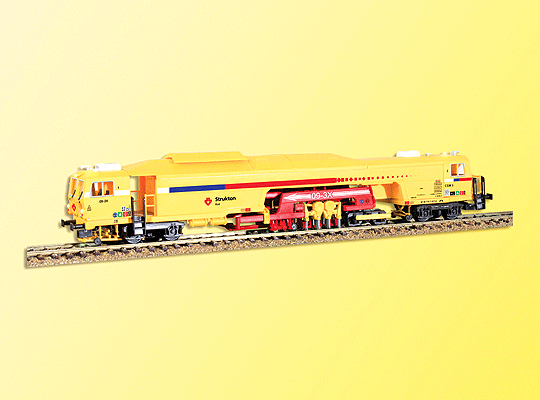 Plasser & Theurer 09-3X Production Tamper - 2-Rail DCC Equipped -- With Directional LED Lights & Moving Tamper Parts Strukton (yellow, red)
