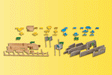 Fountain & Park Accessories Set (Benches, Tables, Wall)
