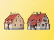 Settler House - 20 Years -- 2 x 2-1/8"  5.2 x 5.5cm   1-3/4 x 1-3/4"  4.5 x 4.5cm