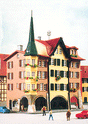 Biel Townhouses pkg(3) -- 3-3/16 x 2-3/8 x 3-1/2"  8 x 6 x 9cm
