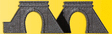 Cut Stone Tunnel Portal w/Tunnel Liner 2-Pack -- Kit - 1-1/8 x 1-3/8"  2.8 x 3.5cm Opening