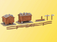 Barn with Wooden Fence 2/ -- 1-13/16 x 1-9/16 x 1-3/16"  4.5 x 4 x 3cm