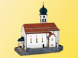 Church with Blue Turret -- 17 x 11.5 x 17cm