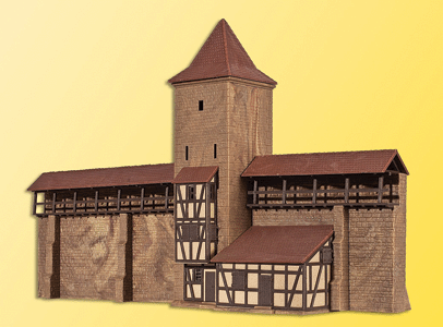 Rothenburg City Wall w/Tower -- Kit - 9 x 2-3/8 x 5-1/2"  23 x 6 x 14cm