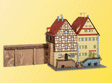Row of Brick Houses in Schwabisch Hall -- 11-13/16 x 4-3/8 x 5-1/2"  30 x 11 x 14cm