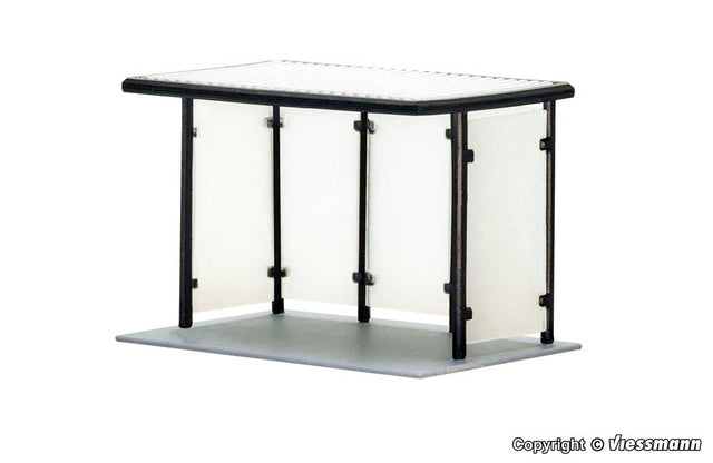 Bus Stop w/Flat Roof -- Kit - 2.8 x 1.5 x 1.7cm