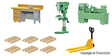 Workshop Interior Details - Kit -- Lathe, Drill Press, Workbench, 6 Pallets, Pallet Jack