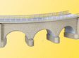 Curved Stone Viaduct -- Gray - Radius 1 = 192-195mm, 45 Degrees