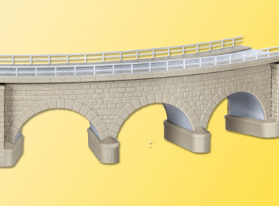 Curved Stone Viaduct -- Gray - Radius 1 = 192-195mm, 45 Degrees