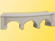 Curved Stone Viaduct -- Gray Radius 2 = 220-228.5mm, 45 Degrees; 7-1/4 x 1-1/2"  18.1 x 3.8cm