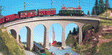 Single Track Curved Stone Viaduct w/Ice Breaker Piers -- 10-3/8 x 1-1/2"  26 x 3.8cm