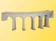 Single Track Curved Stone Viaduct w/Ice Breaker Piers -- 12-3/8 x 1-1/2"  31 x 3.8cm