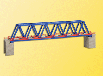 Box Girder Bridge w/Piers -- Blue 12-23/32 x 1-23/64"  31.8 x 3.4cm