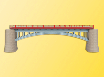Bridge w/End Supports, Single or Double Track -- 7 x 2"  17.5 x 5cm