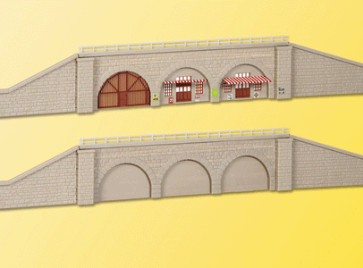 2 Retaining Walls w/Supporting Sections -- Incl. Various Arch Sections 33.9cm