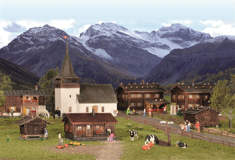 Sertig-Dorfli 7-Building Village Set -- Kit