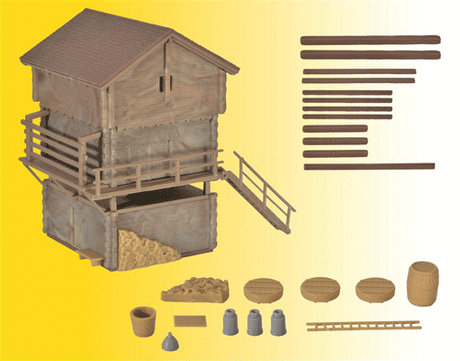 Wood Barn & Shed -- Kit - 2-9/16 x 3-3/4 x 3-9/16"  6.5 x 9.5 x 9cm